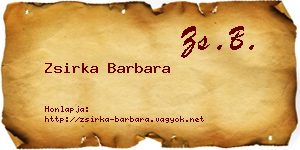 Zsirka Barbara névjegykártya